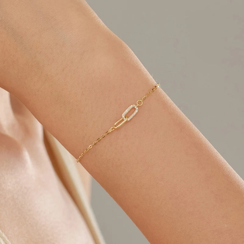 JYJIAYUJY 100% Whole Original Sterling Silver S925 Charm Bracelet In Stock 15MM Interlocking Fashion Daily Wear JYB141