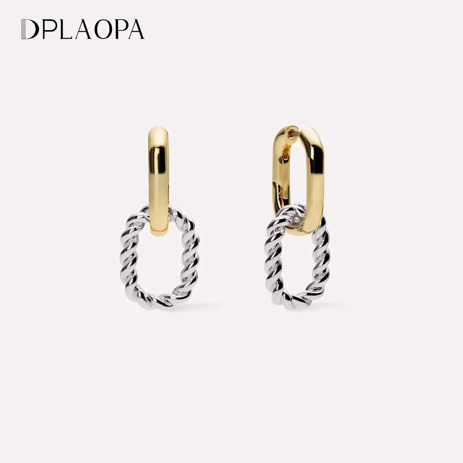 DPLAOPA 925 Sterling Silver Two Irregular Circle Piercing Hoop Loops 2024 Women Original Design Luxury Fashion Fine Jewelry