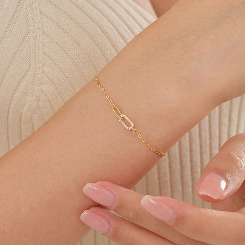 JYJIAYUJY 100% Whole Original Sterling Silver S925 Charm Bracelet In Stock 15MM Interlocking Fashion Daily Wear JYB141