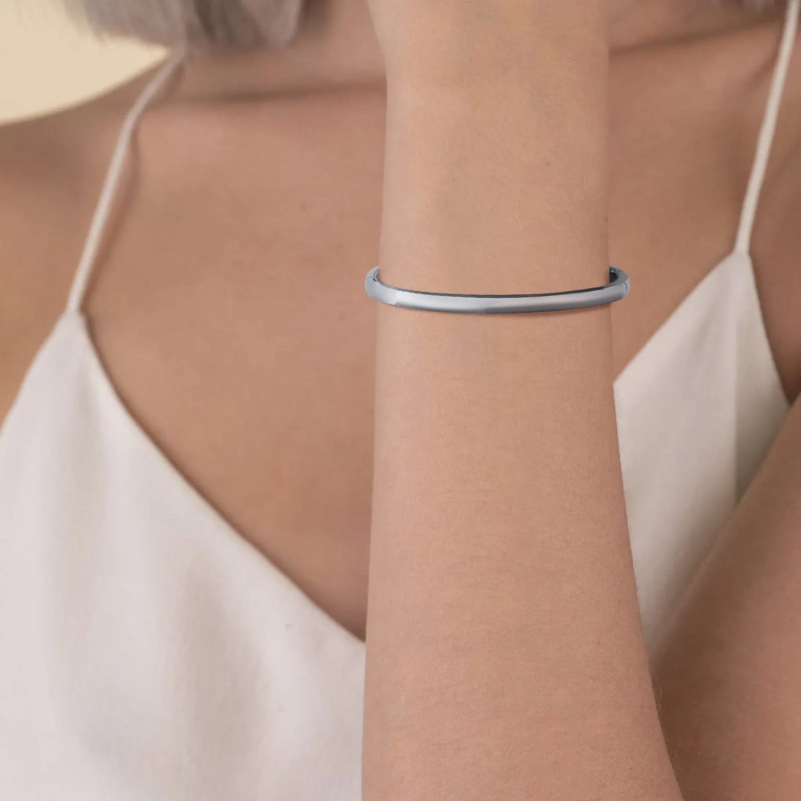 Women Anti Allergy Stainless Steel Cuff Bracelets Bangle, Trendy Wristband Jewelry Stacking Open Bracelet to Girls Mom Wife