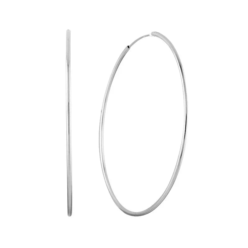 925 Sterling Silver Needle Luxury Big Circle Pendant Hoop Earrings For Women Vintage Smooth Gold Earring Wedding Fashion Jewelry