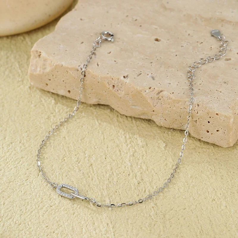 JYJIAYUJY 100% Whole Original Sterling Silver S925 Charm Bracelet In Stock 15MM Interlocking Fashion Daily Wear JYB141