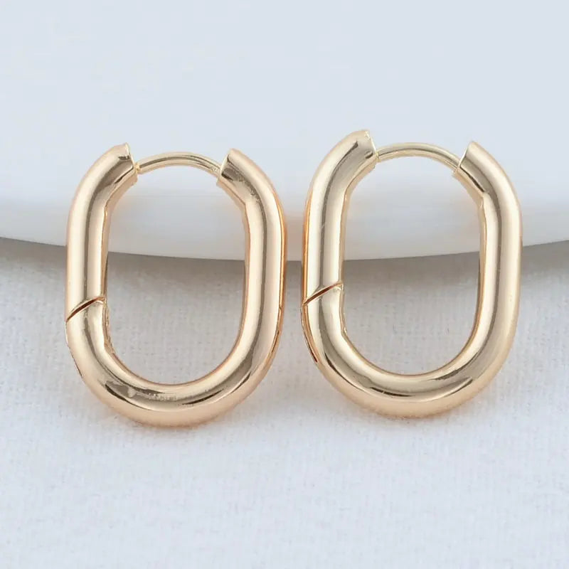 13.5*18MM 16*21MM 14K Gold Color Brass Oval Earrings Hoops High Quality Jewelry Making Supplies Diy Findings Accessories