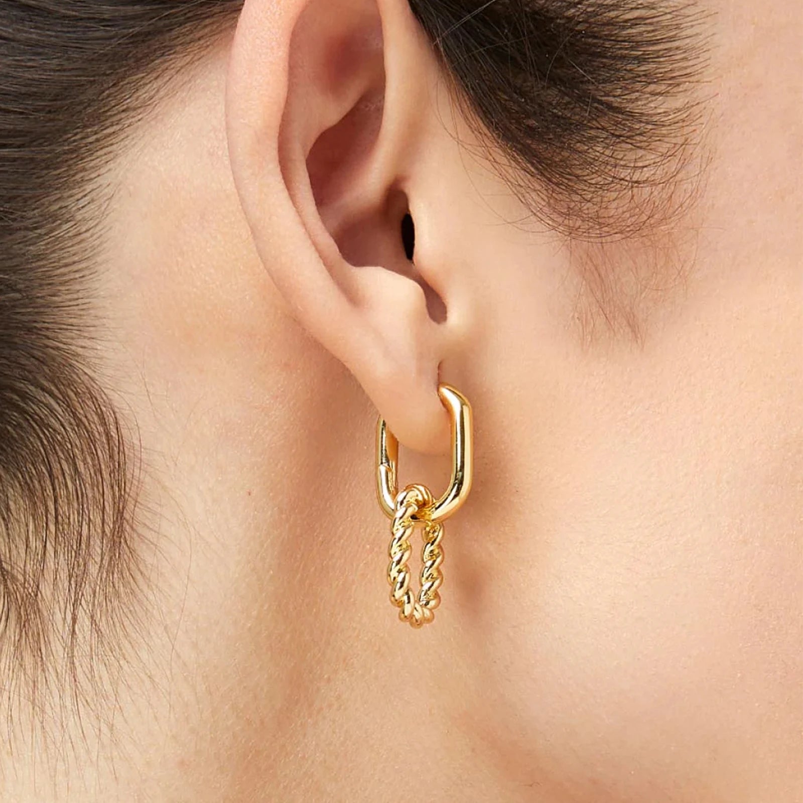 DPLAOPA 925 Sterling Silver Two Irregular Circle Piercing Hoop Loops 2024 Women Original Design Luxury Fashion Fine Jewelry